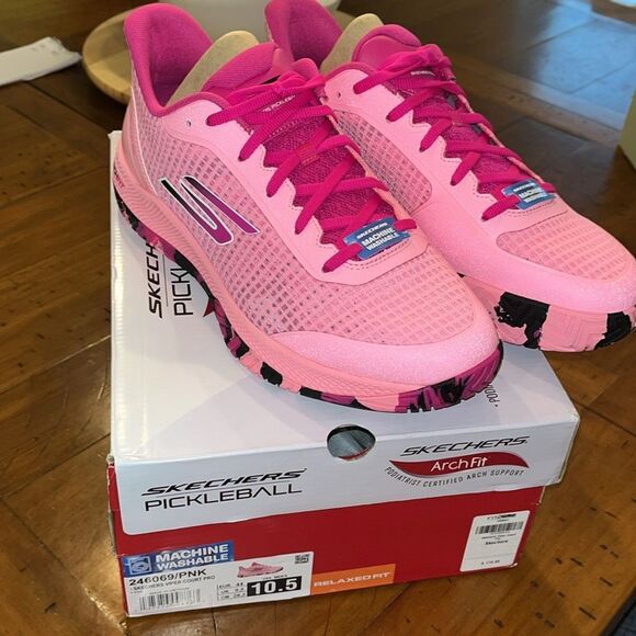 New Mens Skechers Viper Court Pro 10 1/2 10.5 Breast Cancer Pickleball Shoes NWT - Picture 1 of 4
